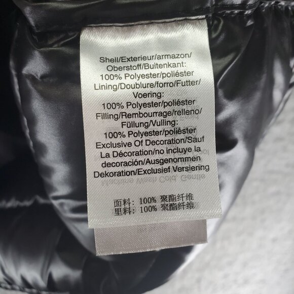 DKNY Coat Womens Size Small Black Hooded Puffer 100% Polyester Machine Washable - Picture 3 of 9